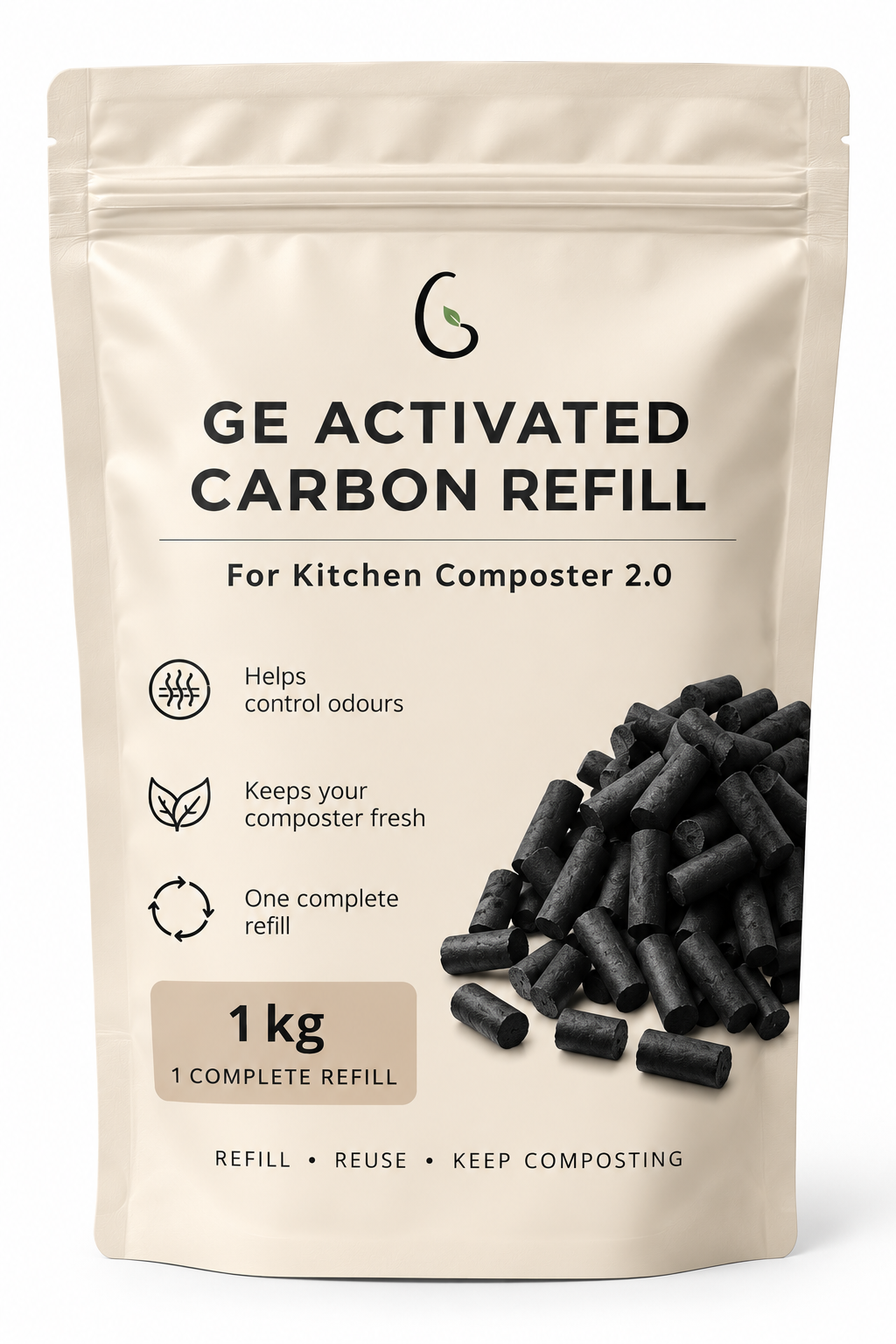 Activated carbon filter refill bag for Green Experience electric kitchen composter