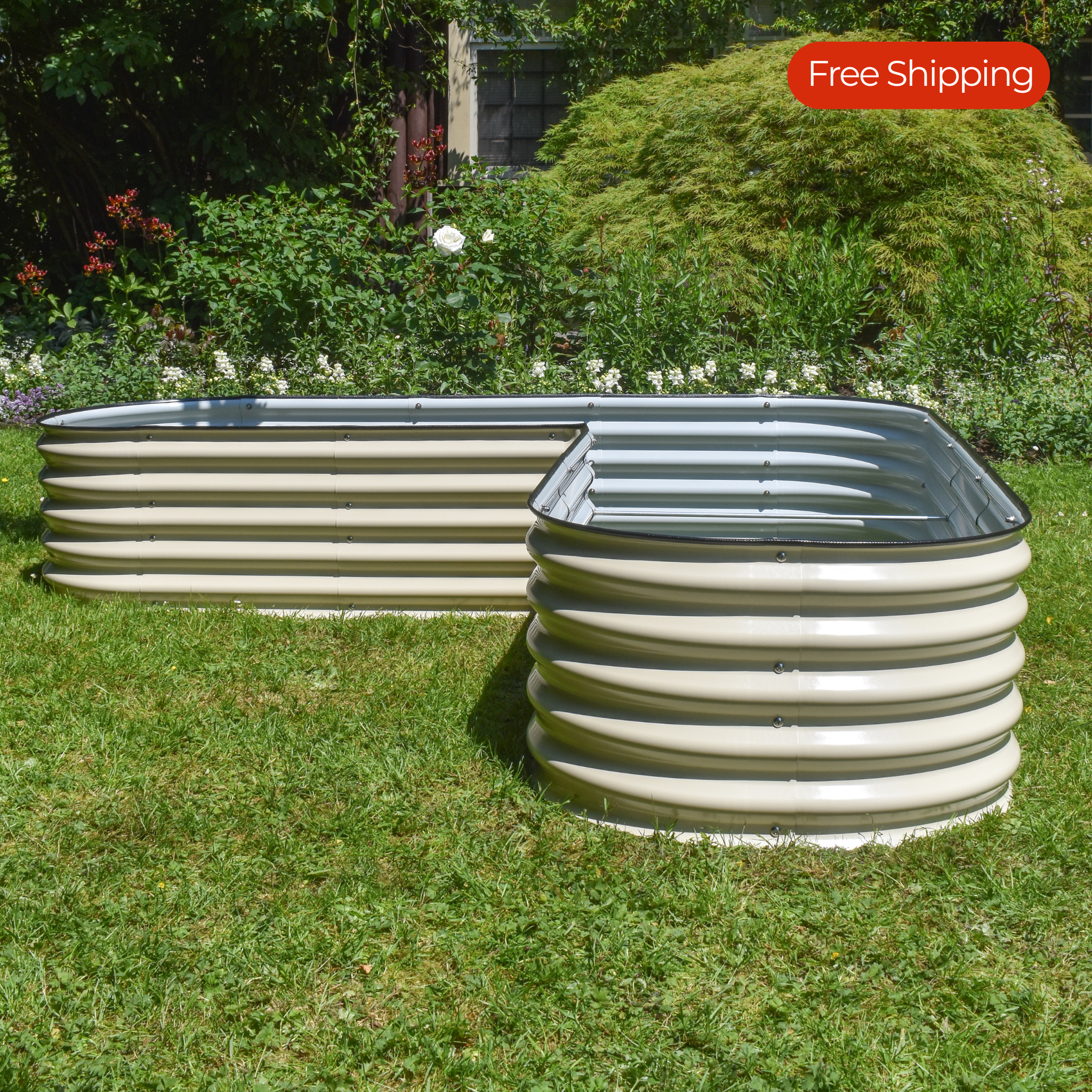 17" Tall L-Shape Garden Bed Kit