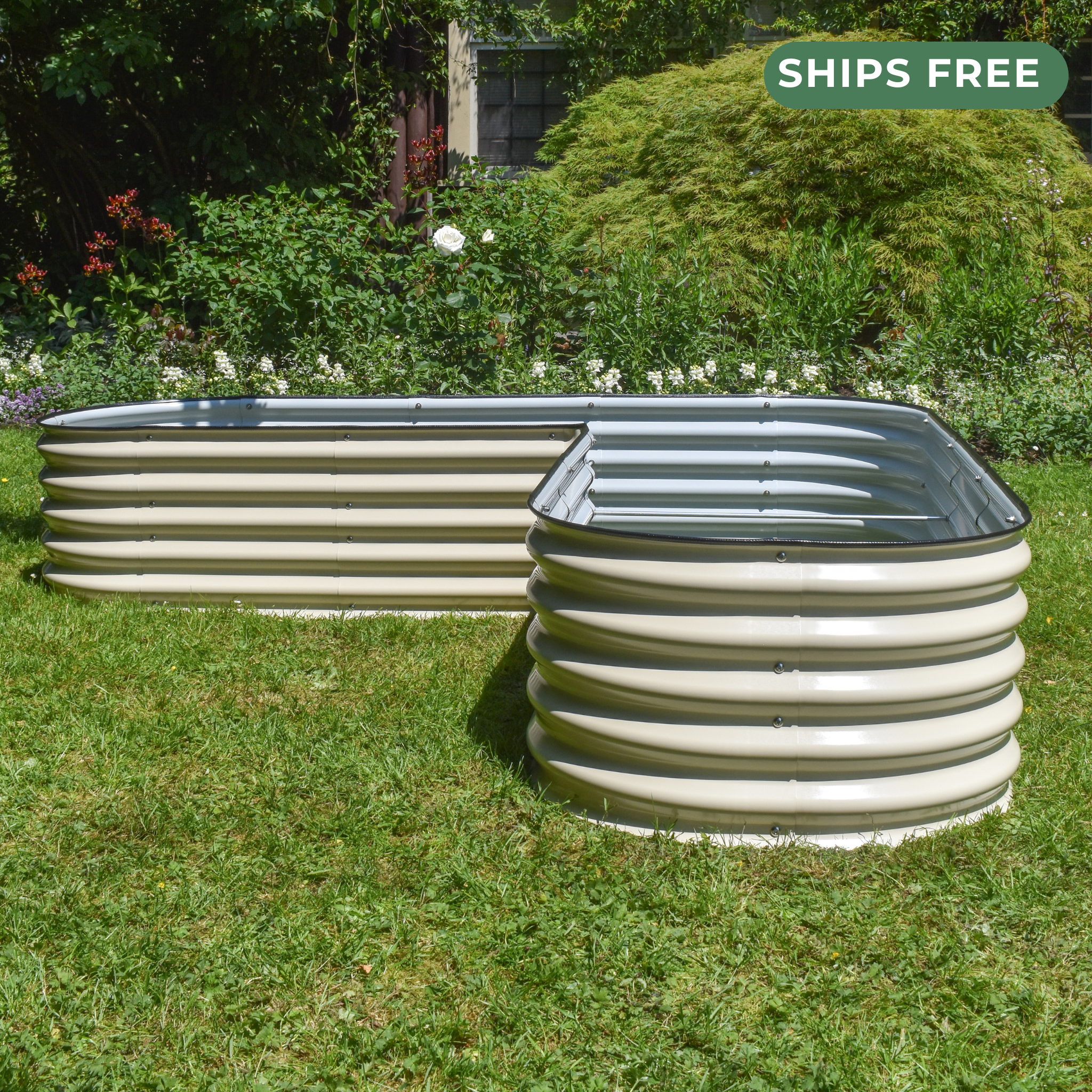 17" Tall L-Shape Garden Bed Kit