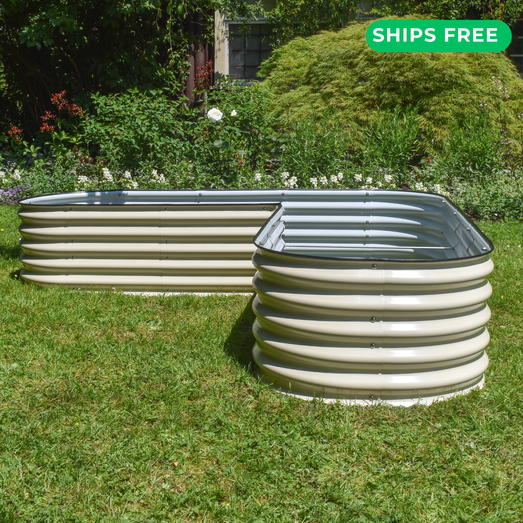 17" Tall L-Shape Garden Bed Kit