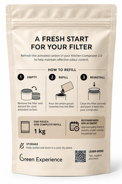 Replacement activated carbon refill for Green Experience Kitchen Composter 2.0