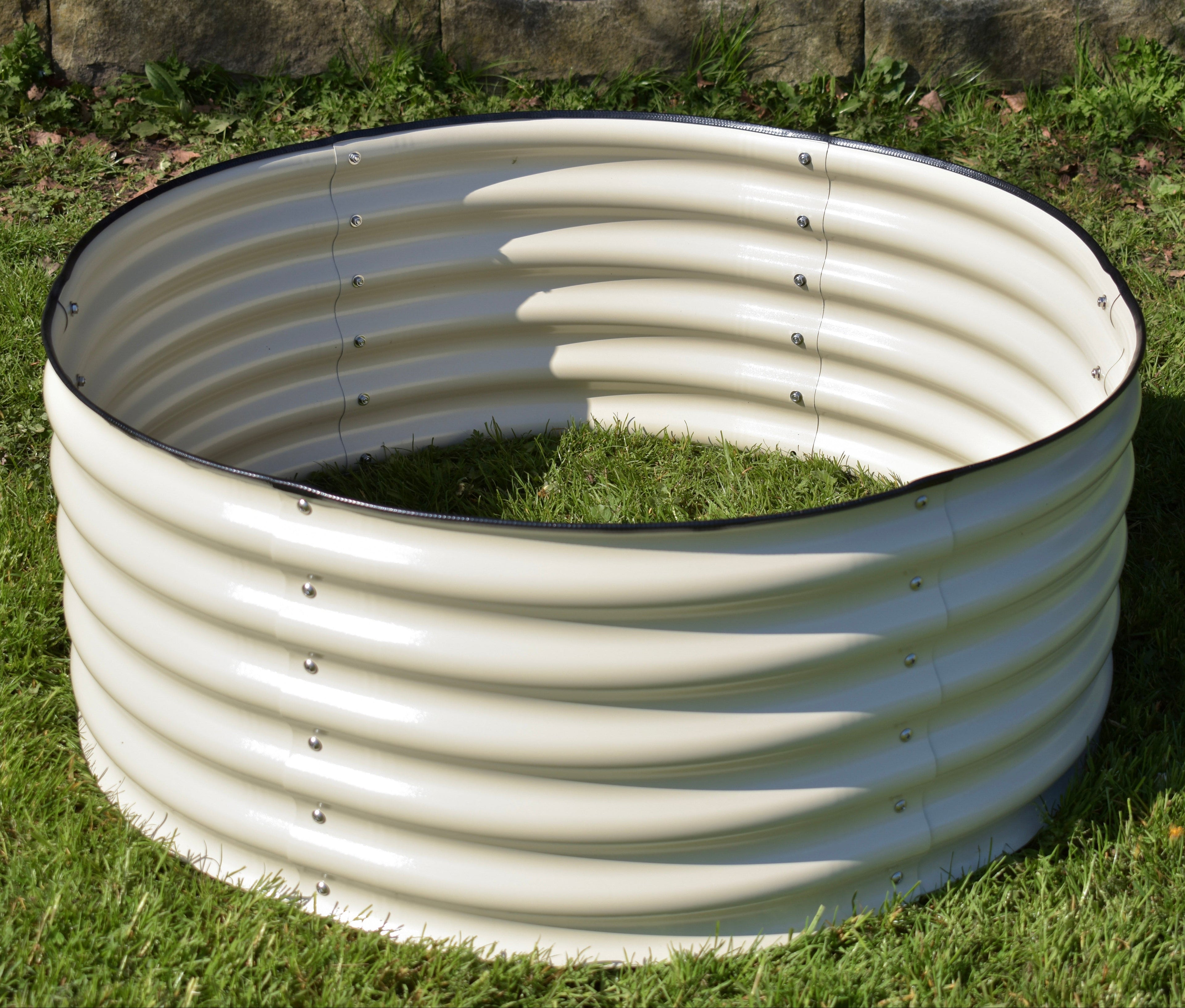 round pearl raised garden bed modern backyard garden design